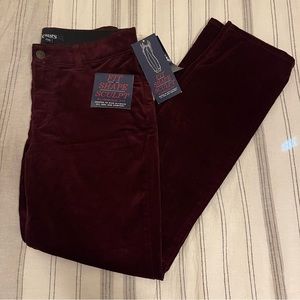 Chaps by Ralph Lauren Burgundy Corduroy Pants 8R Slimming Fit